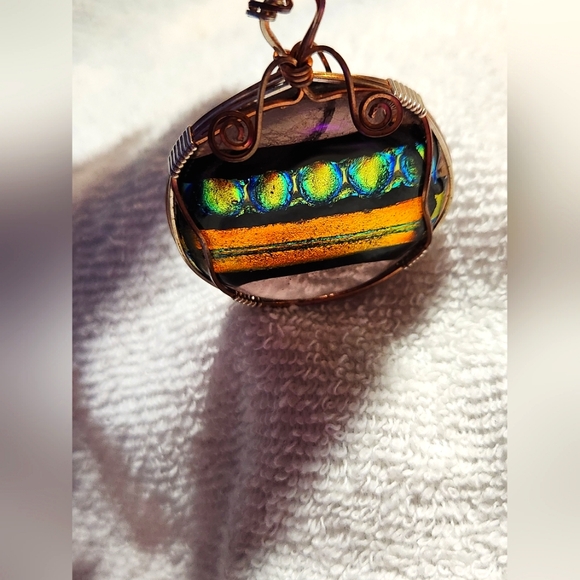 Handmade Fused Glass Pendant - Picture 8 of 9